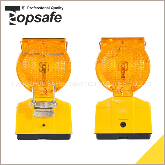 Traffic Safety High Visibility Amber Solar LED Flashing Light for Road Barricade Warning