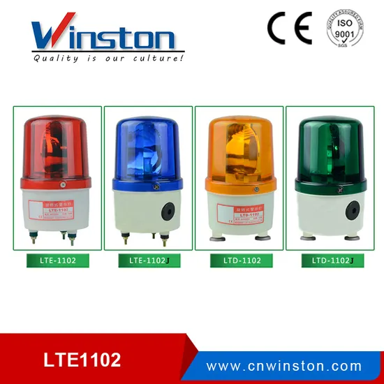 LTE-1102j DC 12V 24V Decibel Alarm Red LED Bulb Revolving Light Rotary Warning Light for Machines