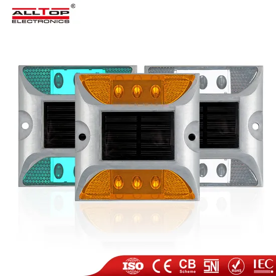 IP68 Waterproof LED Aluminum Reflective Solar Road Stud Flashing Light Outdoor Solar Road Stud Light for Aluminum Protruding Signs Safety Warning