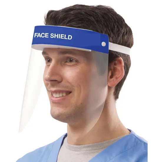 Medmount Medical Disposable Plastic Clear All-Round Protection Face Shield with Sponge Double-Sided Film