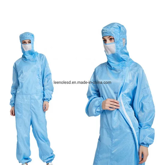 100 Level Clean Work Clothes Antistatic Jumpsuit with Hood ESD Coverall