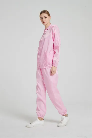 Men Women PPE Dust-Resistant Hooded Two Piece Suit for Optical Lens Manufacturing