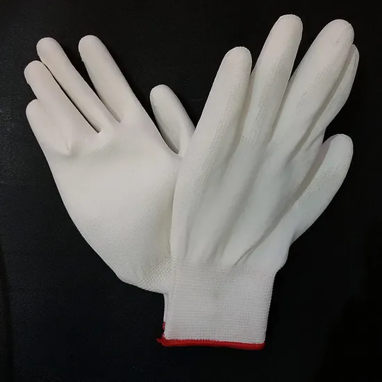 PPE Glove Palm Fit PPE White PU Coated Electronic Safety Working Glove