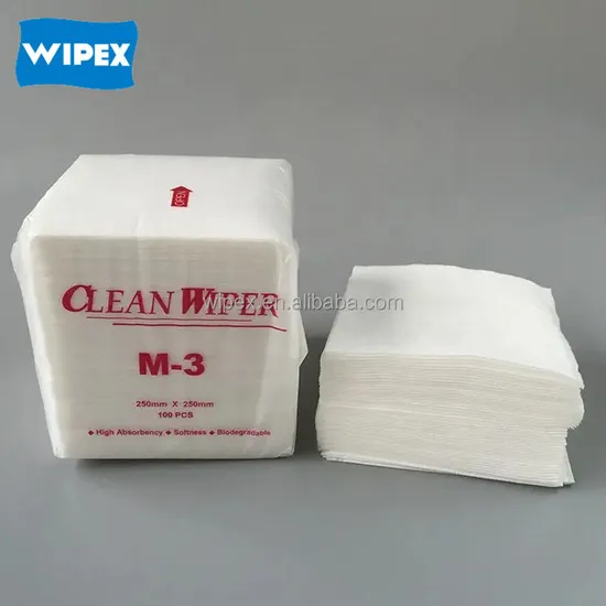 Electronic Lab Use Disposable Nonwoven Spunlace Lint-Free High Strength Cleanroom Wipers
