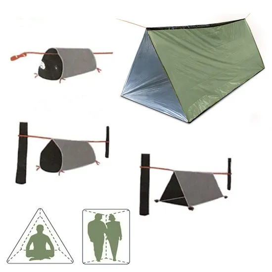 Lightweight Windproof Waterproof 2 Person Emergency Life Survival Shelter for Hiking, Rescue, Earthquake, Camping