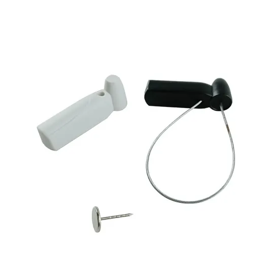 Fashion Black ABS Material Reusable User-Friendly Am 58kHz EAS Hard Tag with Steel Wire Lanyard