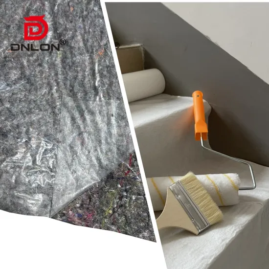 Supply 180g-300g Damp Proof Painter Felt PE Film Coated Cover Fleece Felt Recycled