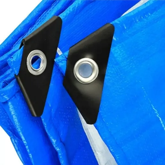 PE Tarpaulin with UV Treated Wear-Resistant HDPE Insulated Tarpaulin Blue Plastic Cover Heavy Duty Waterproof Fabric Swimming Pool
