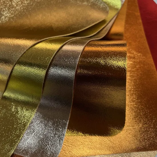 Holographic Lichi Laser Leather PU Fabric Iridescent Shiny Leather for Handbag Materials