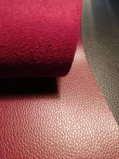 Lychee Grain Imitation Leather Environmental Protection PVC Flocked Bottom Surface Bottom Same Color Shoe Material Luggage Leather