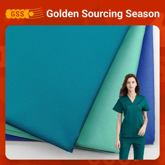 Wicking Medical Hospital Uniform Fabric Agion 50times Washing 99 Antimicrobial Polyester Rayon Spandex 4 Way Stretch Woven Scrubs Fabric Triblend Uniform