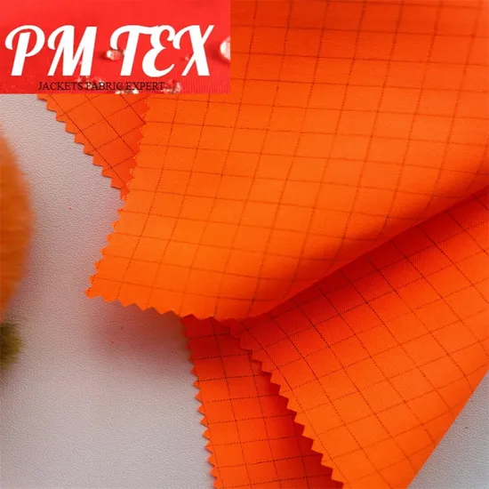 5mm Grid ESD Pongee Hi Vis Yellow Antistatic Workwear Fabric for Safety Jacket