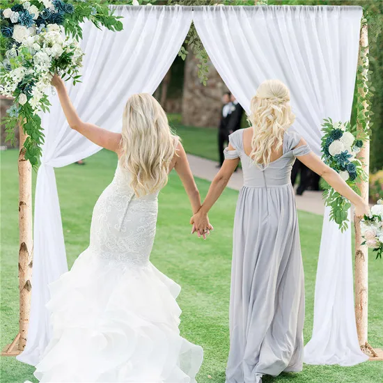 Wholesale Solid Drapes Sheer Curtain Event Wedding Party Outdoor Decoration Backdrop Ceiling Drapes
