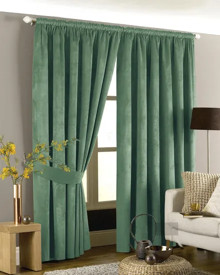 Decorative Ready Made 100% Blackout Velvet Material Curtains, Top Grommet Window Curtain