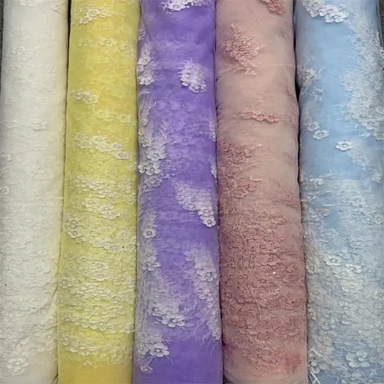 Superior Fashion Glue Glitter Party Gown French Fabric for Geometric Sequin Wedding Dress