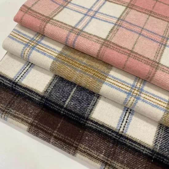 New Arrival Certificated Popular Flannel Tweed Polyester Cotton Houndstooth Check Fabric