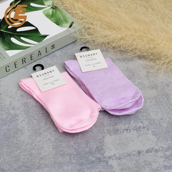 Wholesale Pure Pink Women Soft Socks MID-Tube Knitted Casual Socks