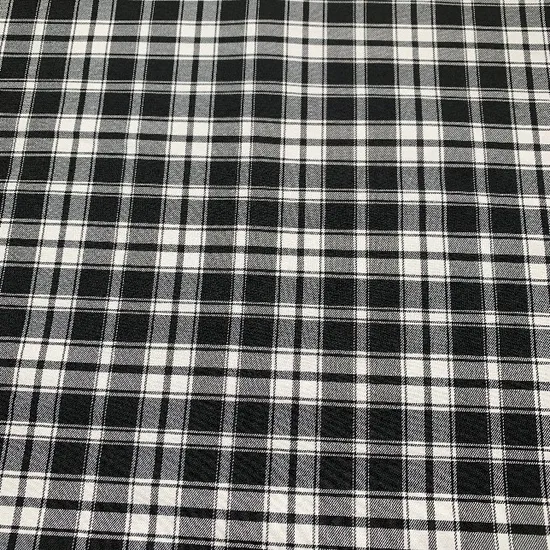 R/N/T/Sp Warp Stretch Bengaline Fabric with Plaid Design
