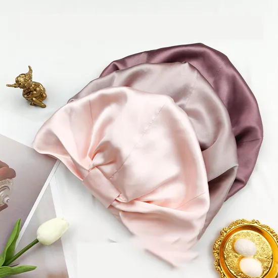 100% Mulberry Silk Bonnet Hair Cover Sleep Cap Custom Logo Bonnets and Silk Wraps