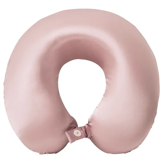 Factory Wholesale Silk U-Shaped Pillow Custom Logo Protect Sleep Home Travel Silk Travel Pillows for Airplane