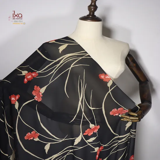 Georgtte Woven Clothing Scaef and Shawl Natural Pure Chiina Printed Crepe 100% Silk Fabric