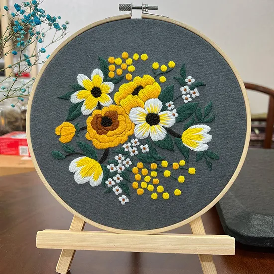Wholesale Handmade Plant Flower Needlework DIY Embroidery Kit Creative Decoration DIY Cross Stitch Kit