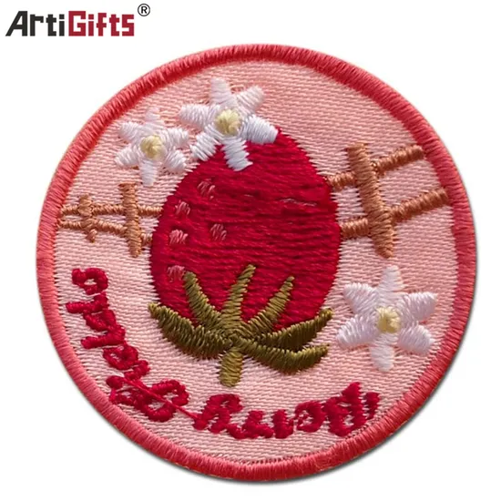 Customized Orange Embroidery Textile Patch with Gift
