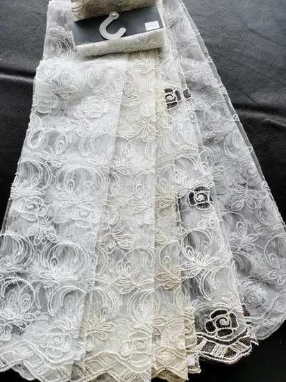 Curtain Fabric Made of 100% Polyester 3in1 Embroidery