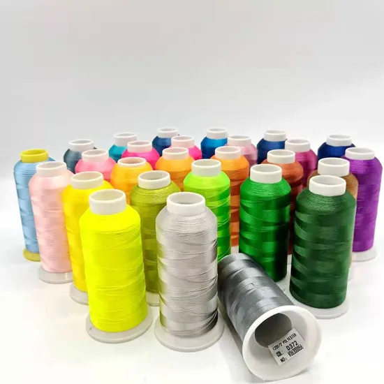 120d/2 High Tenacity 100% Polyester Manufacturer Glossy Embroidery Thread for Machine Embroidery