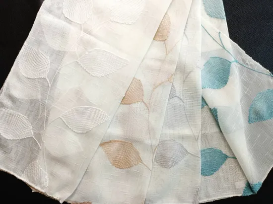 Wholesales Price 100% Polyester New Design Linen Embroidery Cortina Curtain Fabric