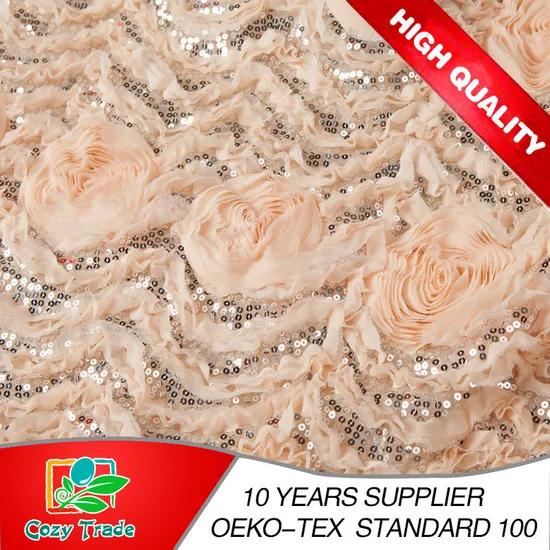 Full Sequins Taffeta Embroidery Fabric