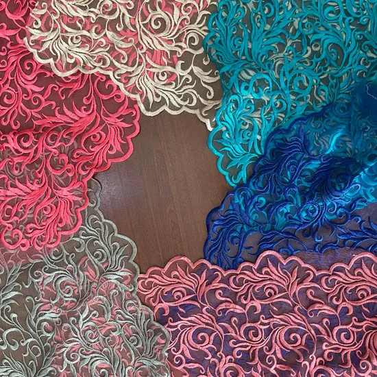 High Quality Milk Silk Embroidered Lace Fabric