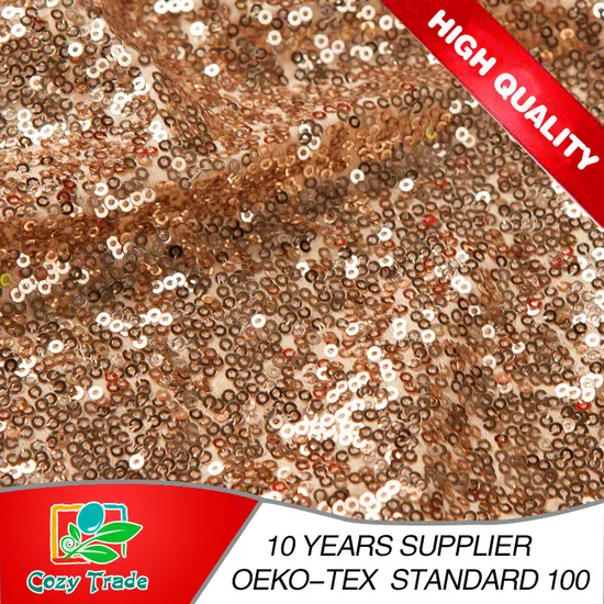 Gold Sequins Fabric, Mesh with Sequins Embroidery Fabric