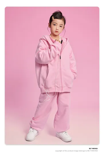 ODM/OEM Cute and Trendy Solid-Color Thickened Zippered Winter Sportswear Kids Jacket