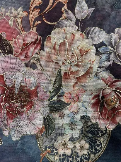 High-Quality Mesh Transfer Print Fabric for Festive Events