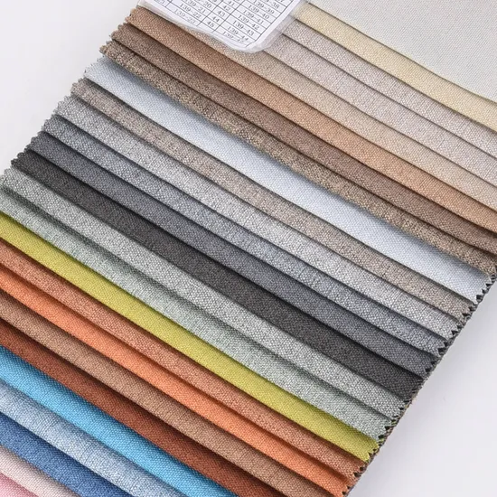 Polyester Fr Plain Dyed Imitation Linen Like Blackout Fabric for Upholstery Furniture Sofa Curtain Home Textile