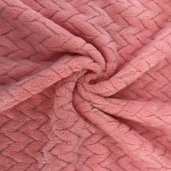 Jacquard Flannel Solid Texture Fleece Fabric