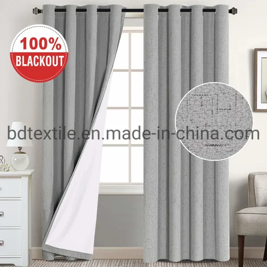 New Modern Plain Window Blinds 100% Blackout Curtains Fabrics