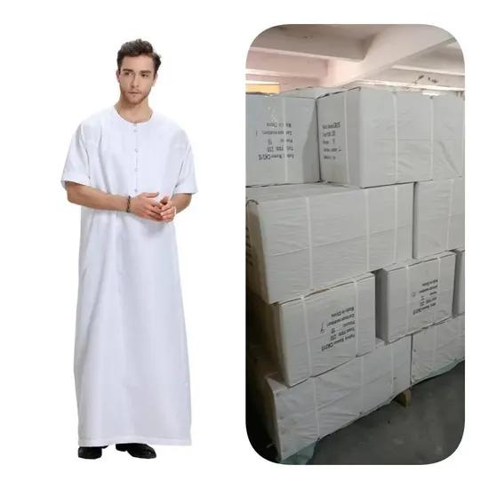 Saudi Arabia Arab Spun Polyester Men Muslim Saudi Style Robe Ishdasha Islamic Arab Saudi Thobe Polyester Robe Fabric