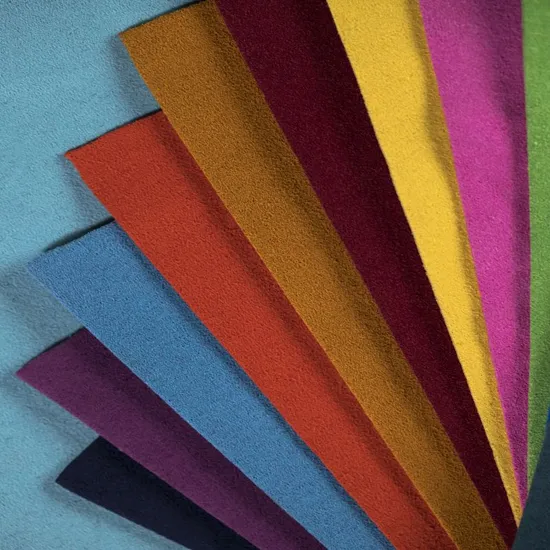 Huafon Wholesale Microfiber PU Leather Suede Fabric Sofa Cover Shoe Lining Garment Bag Fabric Manufacuturer