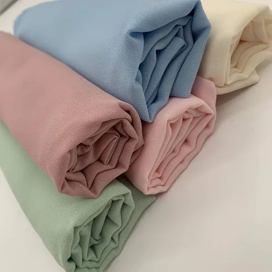 Chinese Factory Polyester Moss Crepe Crinkle Chiffon Fabric