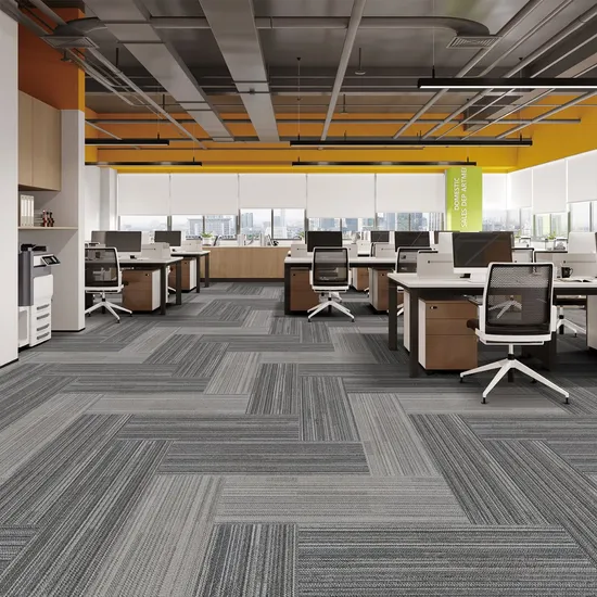 China Environmental and Recyclable Nylon with Polyolefin Elastomer Backing Carpet Tiles
