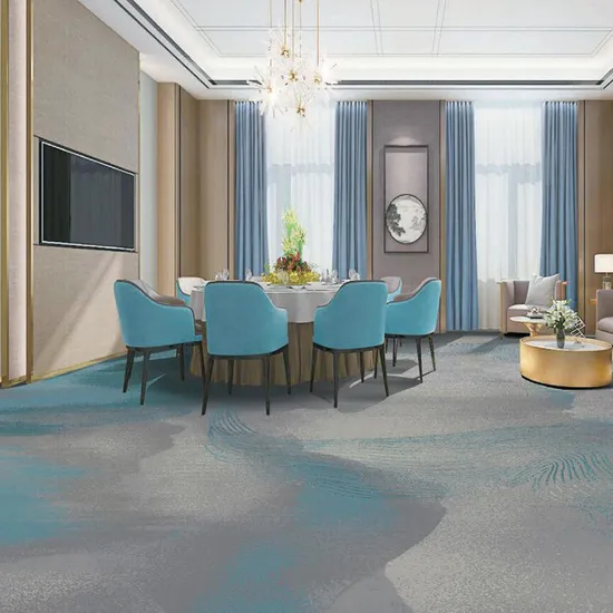 Customized Geometric Tufted Cushioned Printed Wall to Wall Carpets for Hotel Banquet Hall Commercial Meeting Room Public Areas