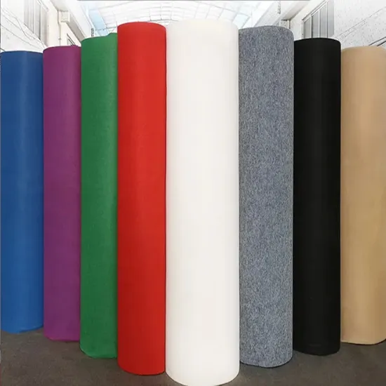 Plain Rib Velour Jacquard Stage Nonwoven Expo Disposable White Red Event Wedding Wed Floor Decoration Needle Punch Felt Exhibition Carpet