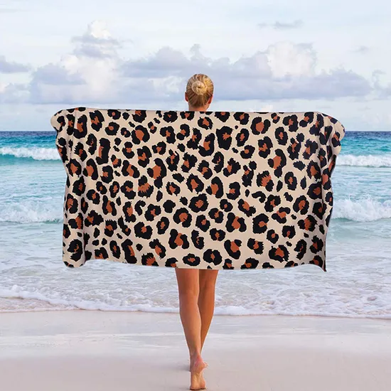 2022 Hot Wholesale Polyester Cotton Beach Towel Custom Quick Dry Sublimation Beach Towel