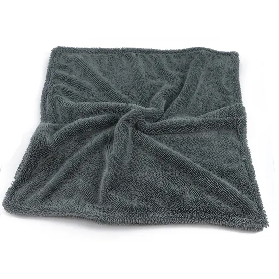 High Quality Dual Plush 1200 1400GSM 40*60 Double Side Twisted Auto Wash Cleaning Microfiber Car Drying Towel