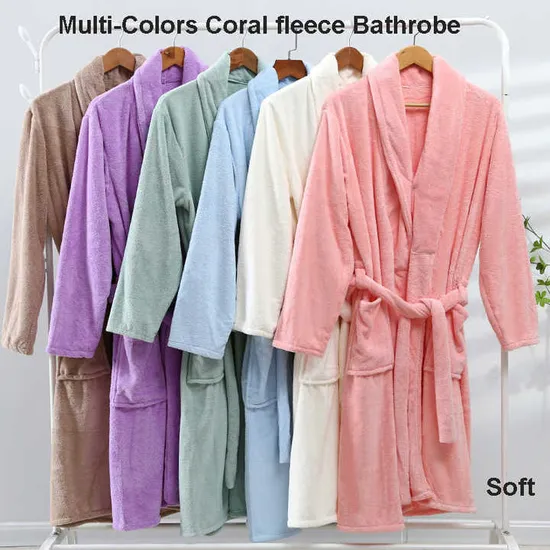 Wholesale Custom Women Bathrobe Warm Fleece Men Bath Towel Robe