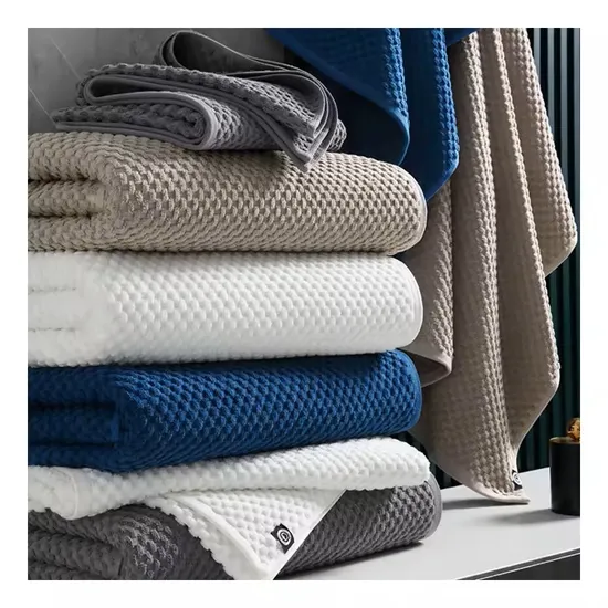 Factory Wholesale Custom Absorbent Thickened Luxury Plain Multicolor 100% Cotton Dobby Bath Towel Sets with Customized Gift Box