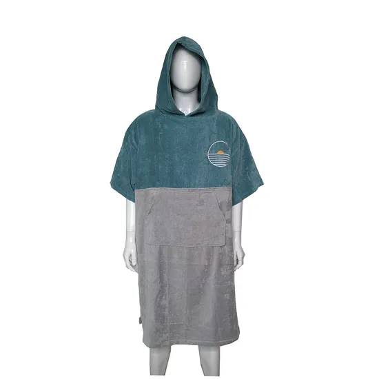 Wholesale Custom Quick Dry Hooded Surf Beach Swim Changing Towel Poncho Robe