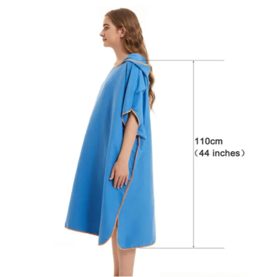 China Manufacture Microfiber Robe Towel Surfing Hood Poncho Towel for Surfer Swimmer One Size Fit All